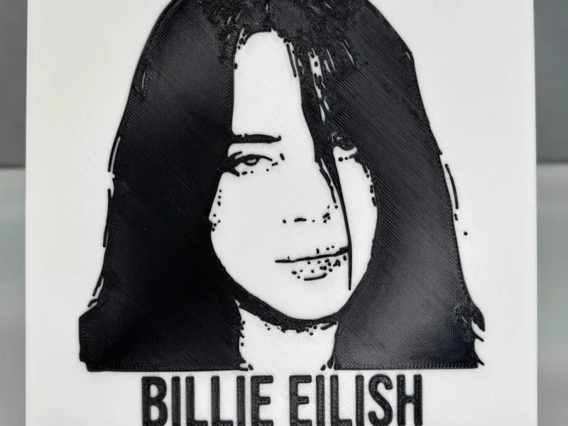 Billie Eilish portrait svg 150mm tile art
