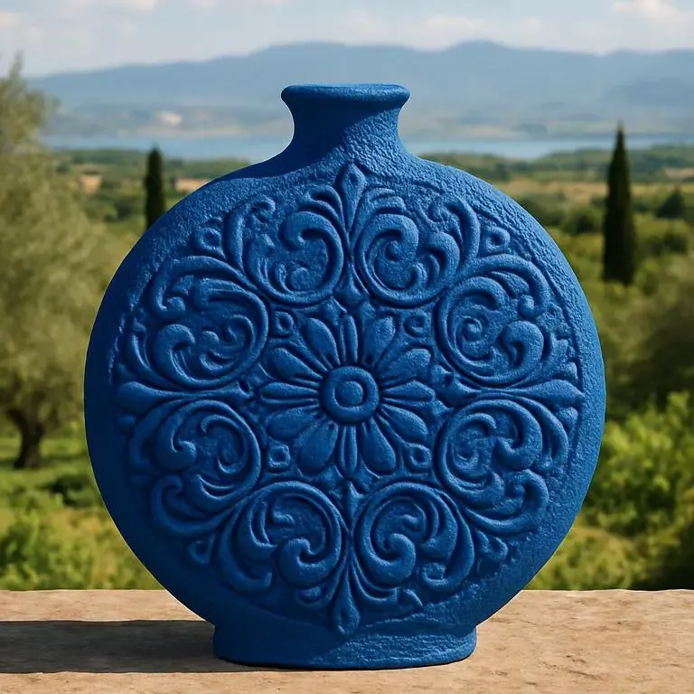 Sicilia Blu Vase – Mediterranean Textured Decor