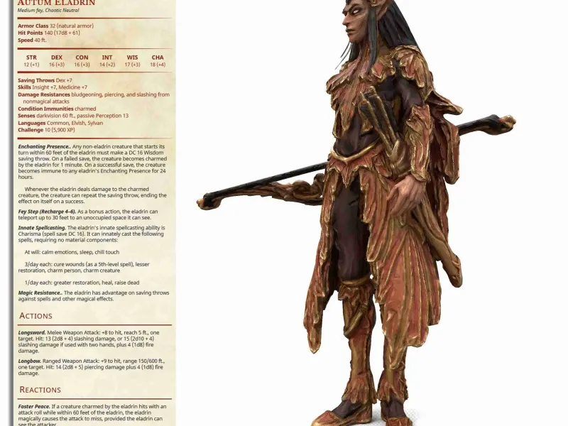 Eladrin - Autum - Faywild Vs Shadowfell 2-Presupported- 32mm