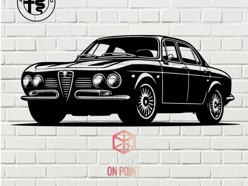 ALFA ROMEO GIULA 1970 VINTAGE - 2D WALL ART #1