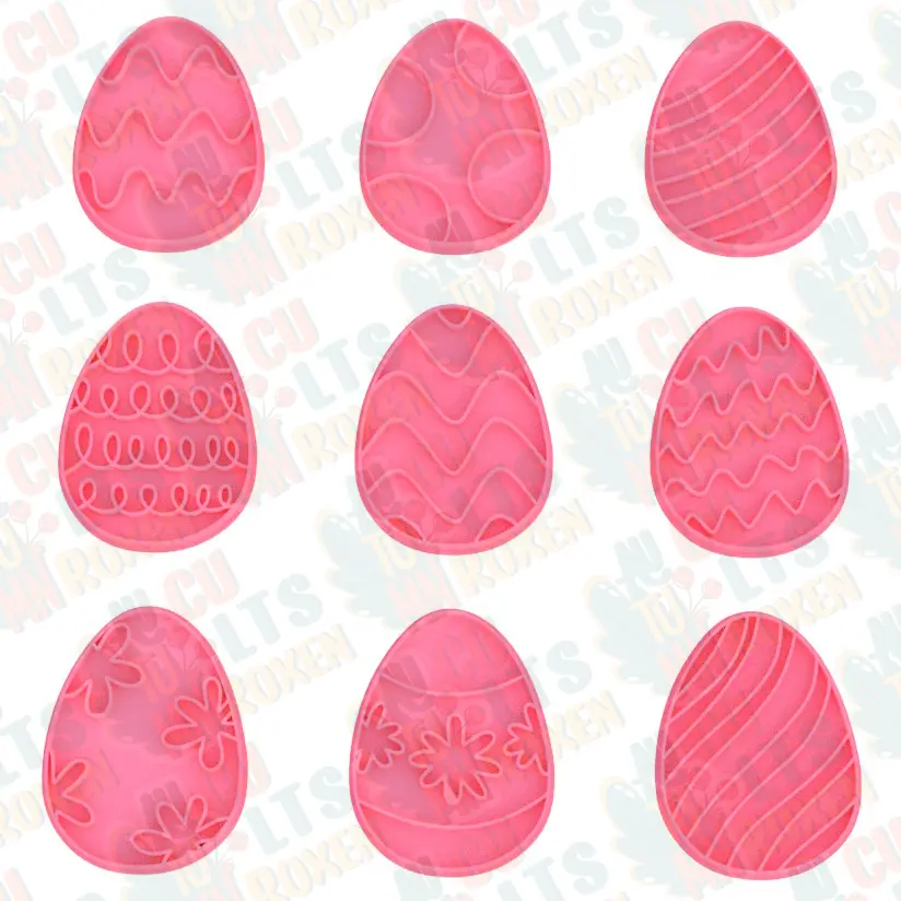 Easter eggs cookie cutter set of 9