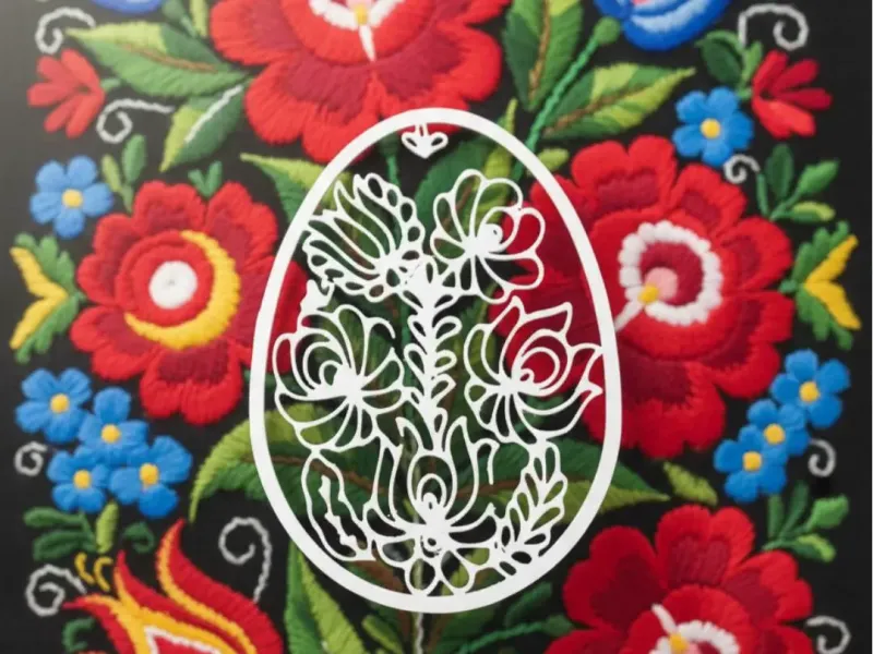 Hungarian ethnographic egg decoration