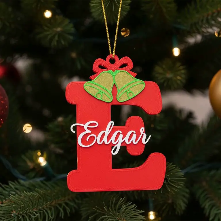 christmas ornament letter E