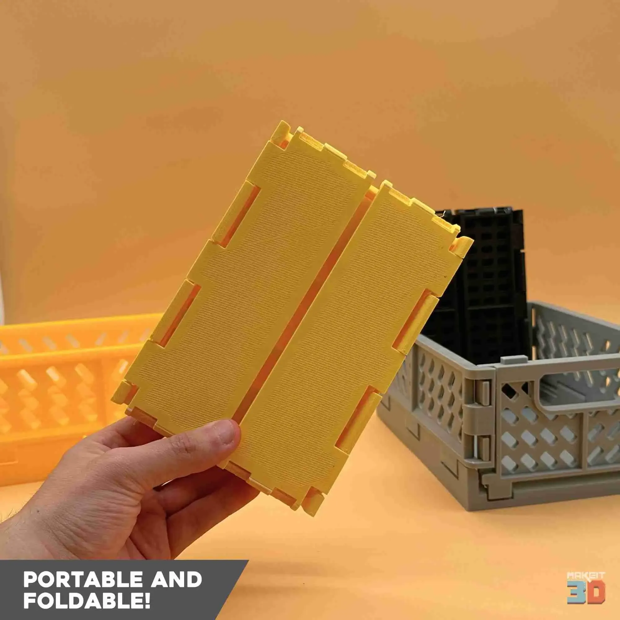 3D Printable Foldable Storage Crate STL Files