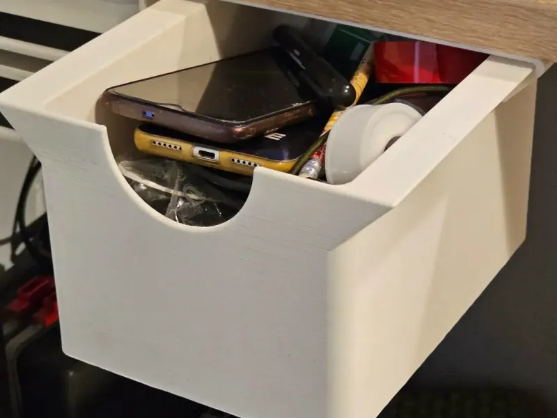 Under desk drawer (no supports)