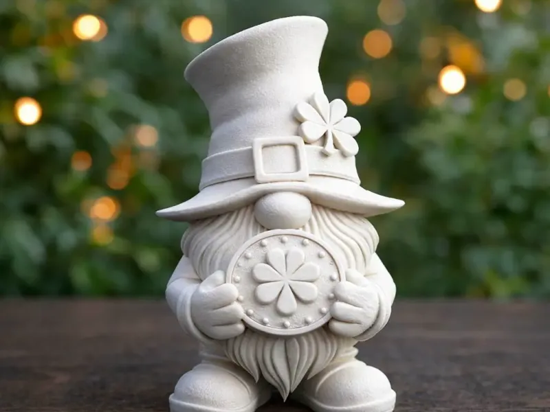Gnomo per il Giorno di San Patrizio | Statuetta del Leprecauno Fortunato