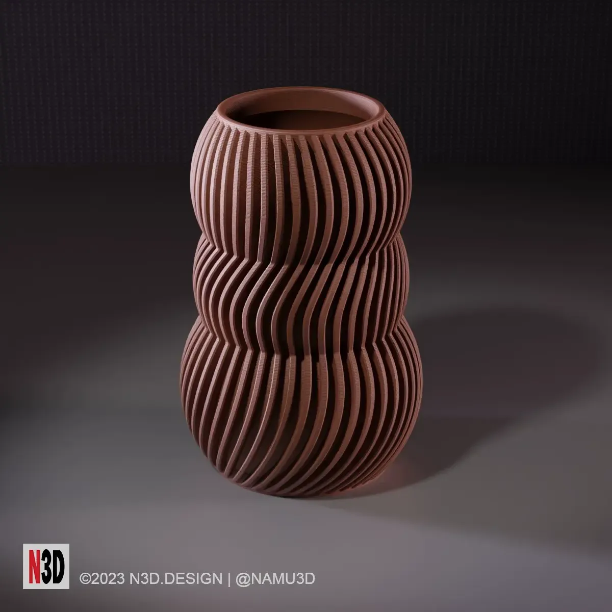 Vase 0003 - Stripped bubbles vase