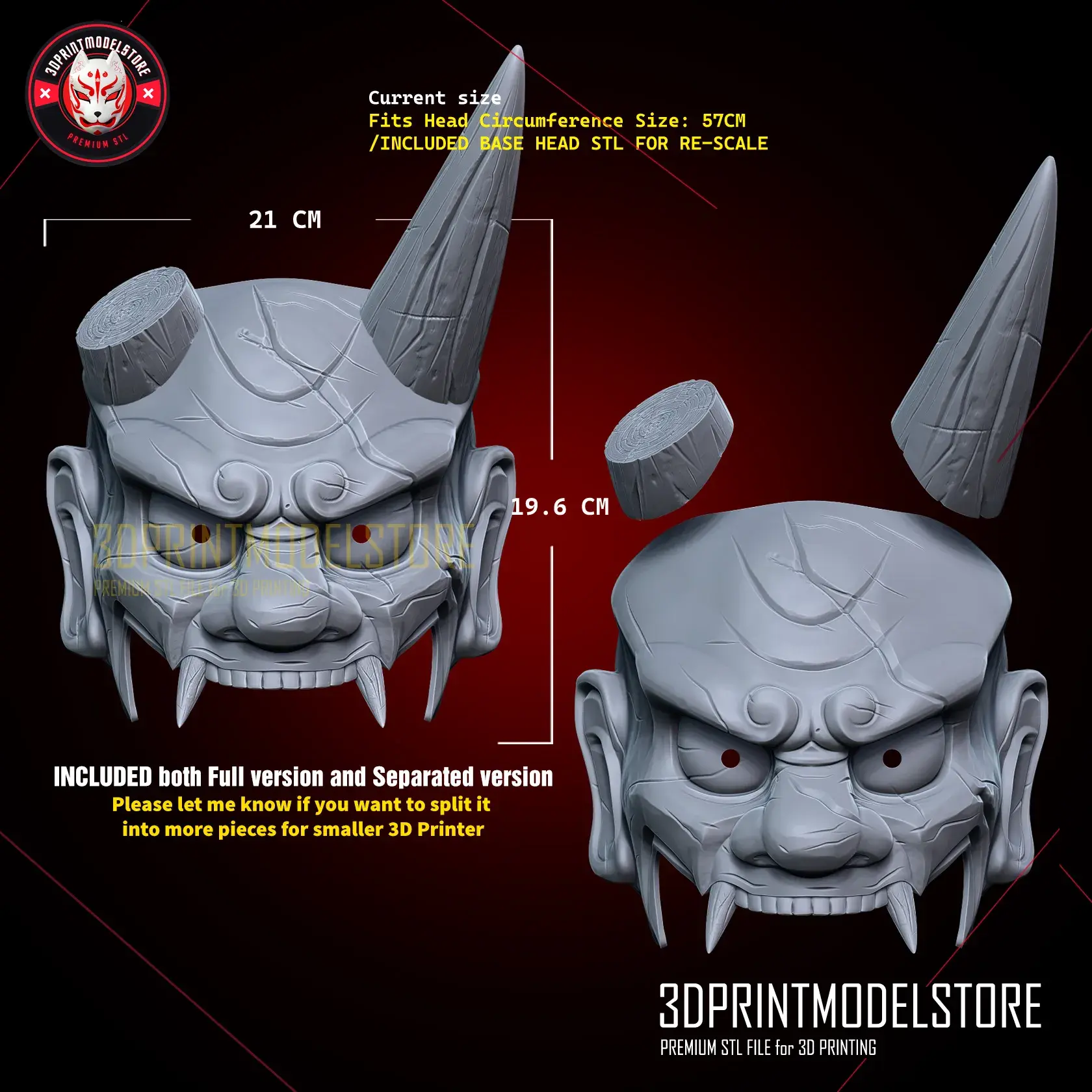 Street Fighter 6 Akuma Máscara - Oni Hannya Samurai Ghost Mask