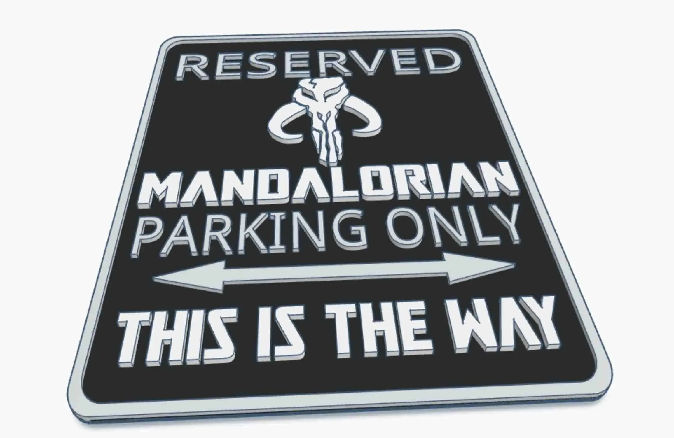 The Mandalorian Mando Star Wars Fun Parking Warning Sign