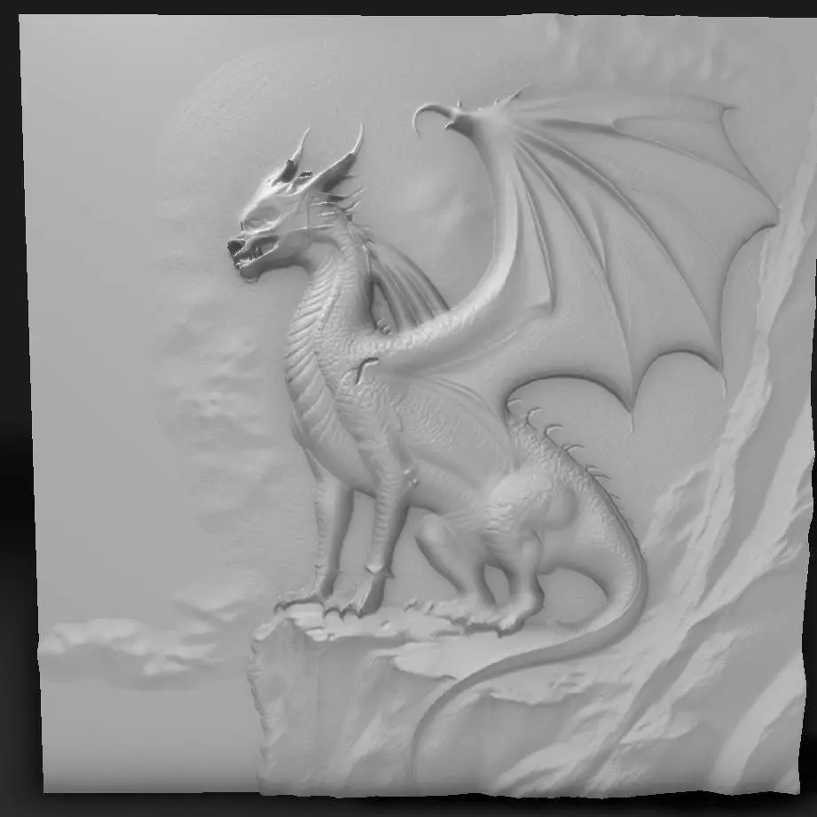 3D Printer Files | 3MF File | majestic dragon with wings perched on a ...