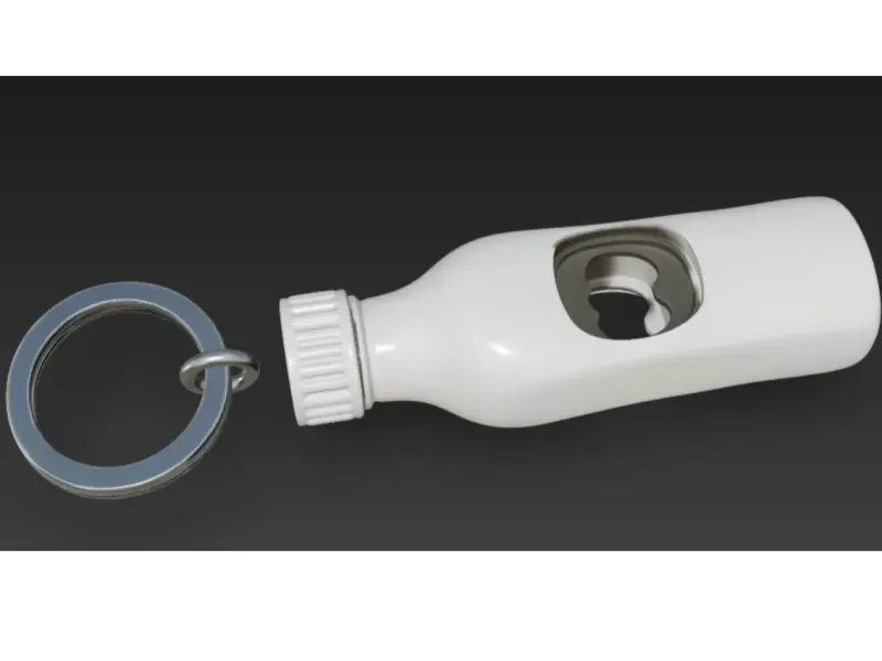 Bottle-Shaped Keychain Opener. Stylish 3D Printable Mini Bot