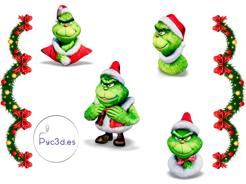 PACOTE 4 FIGURA DO GRINCH (IDEAL PARA PINTAR)