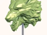 Low Poly Wolf Head Sculpture – 3D Print STL | Geometric Anim-4