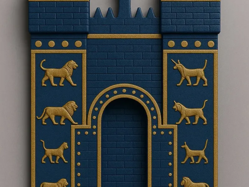 Ishtar gate keychain
