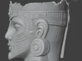 Ancient Maya Planter STL – Decorative Head Flower Pot-3