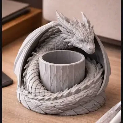 Guardian Dragon Pen Holder – Fantasy Desk Organizer