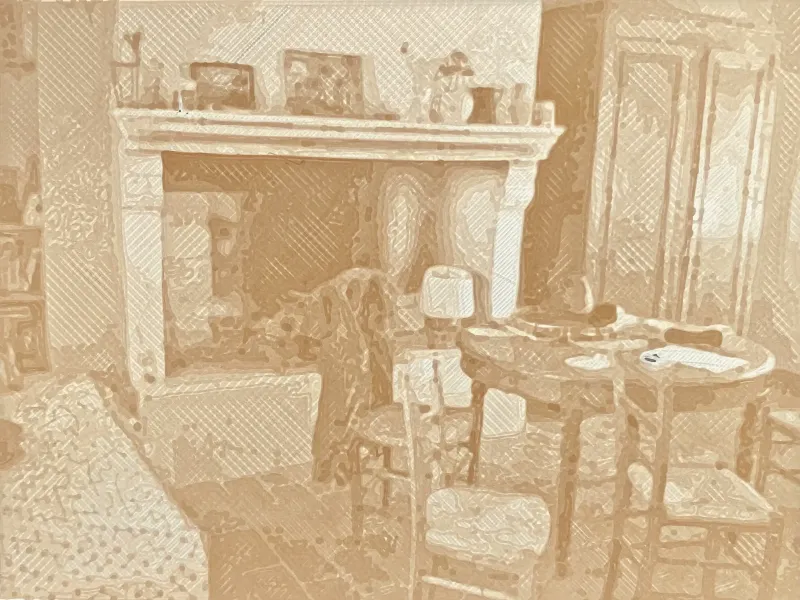 Litho Cheminée ancienne