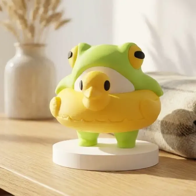 Frog in a Duck Float Figurine — Funny Collectible