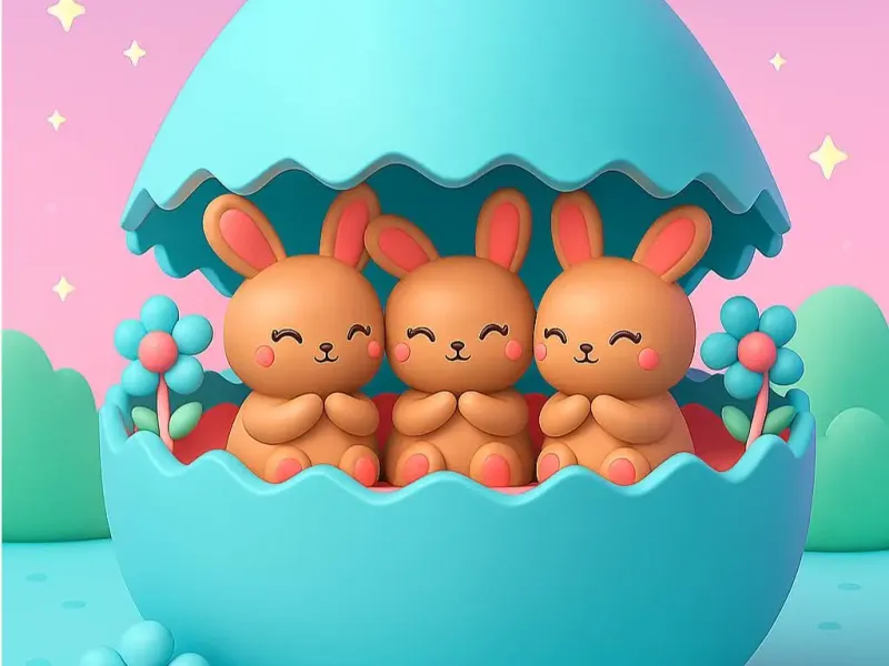 Cuddle bunnies in egg