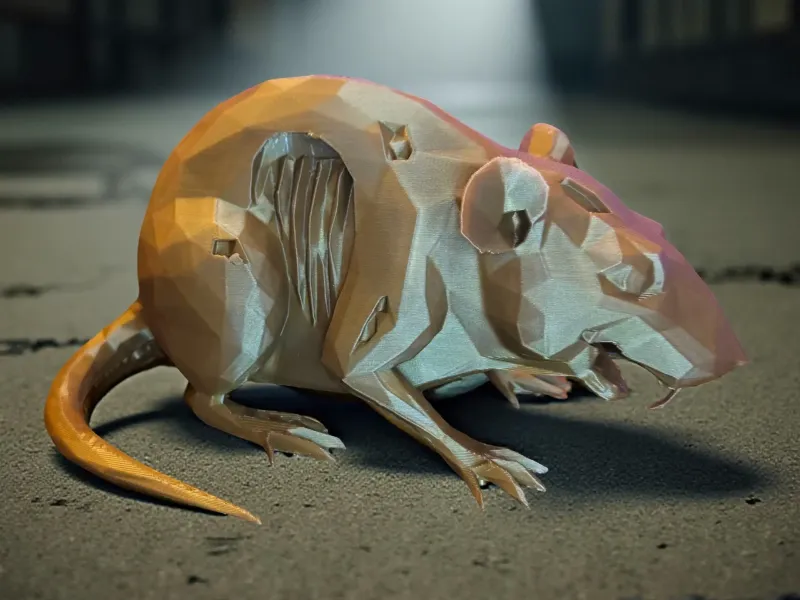 Geometrische low-poly zombierat
