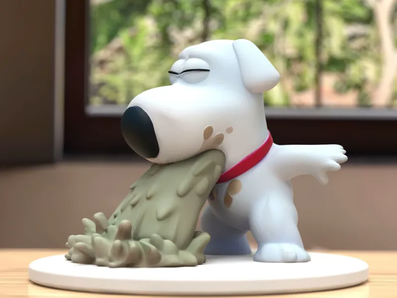 Family Guy's Brian, the vomiting dog