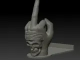 caribbean skull middle finger phone holder-0