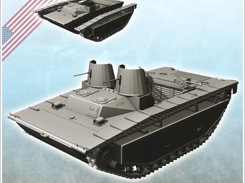 Mezzo da sbarco anfibio americano LVT-2A Buffalo II (2) - mi
