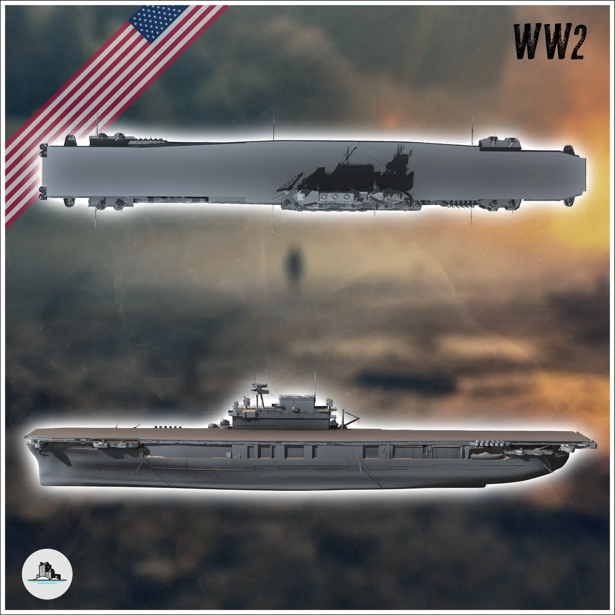 USS Yorktown (CVCVACVS-10) US aircraft carrier (E