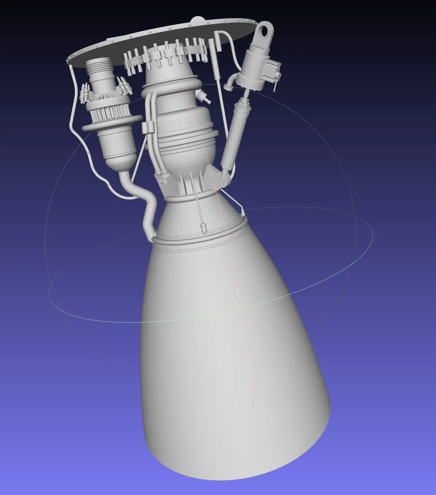 Space-X Raptor BFR Engine Simplified Printable Model