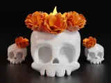 Calavera Decorativa 3D – Halloween y Día de los Muertos con-1