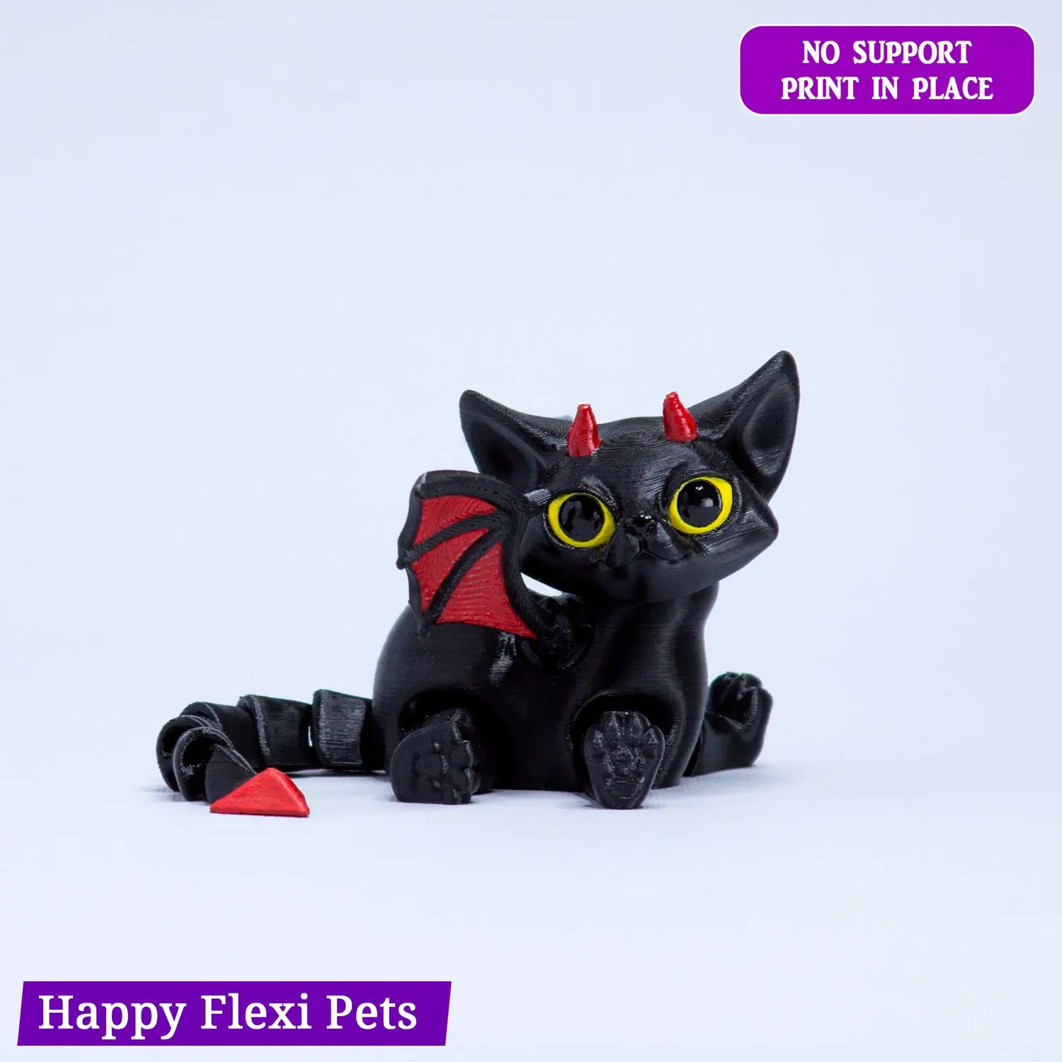 Malacoda the demon cat - articulated toy by Happy Flexi pets