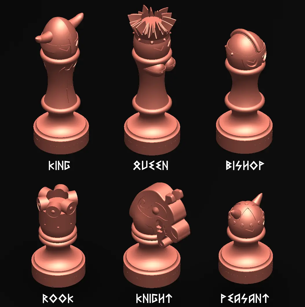Chess Pieces (Bretons VS Vikings)