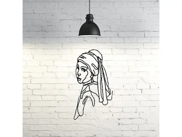 Mädchen mit dem Perlenohrring I Johannes Vermeer I Line Art