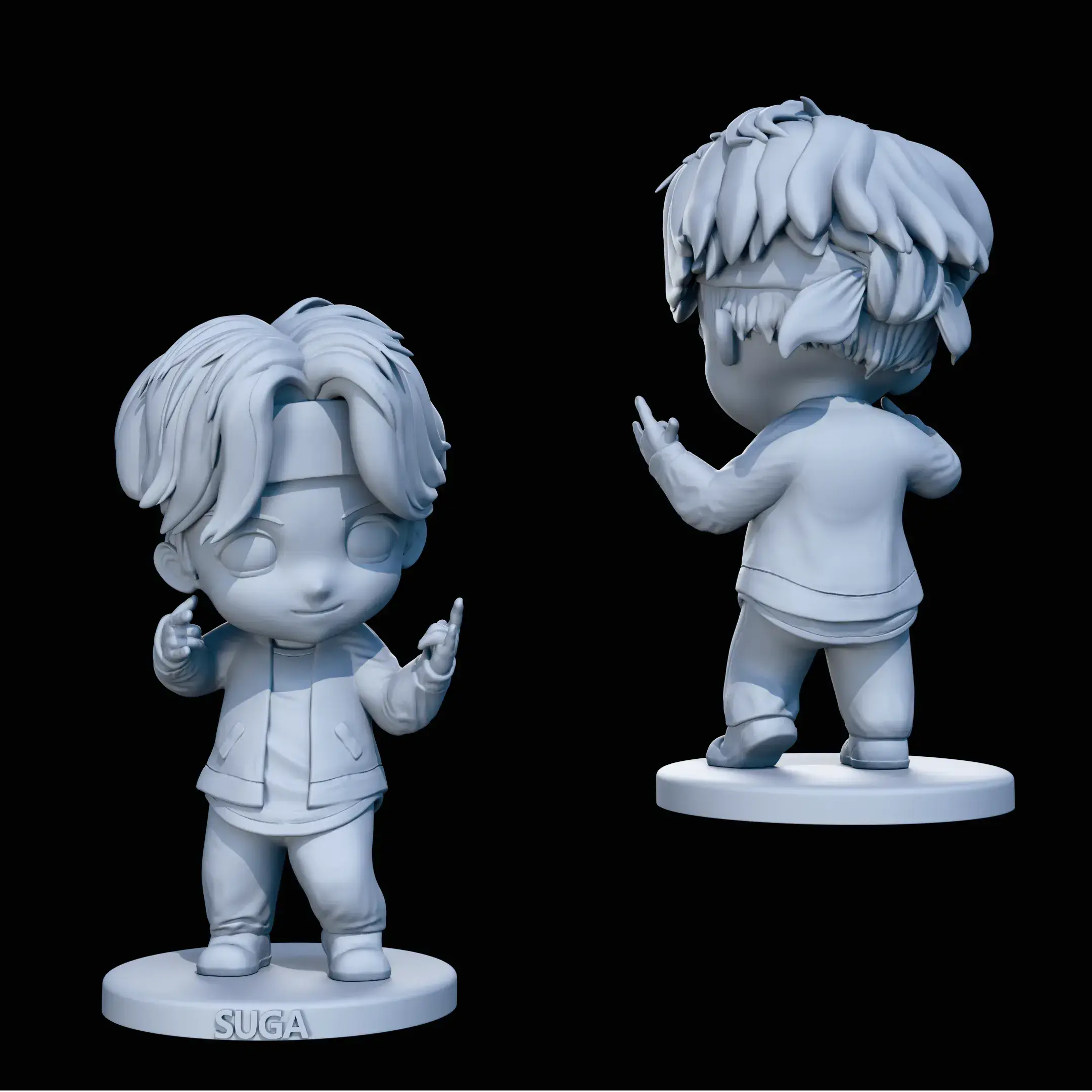 Suga | Chibi | BTS Fan Art Ficheiro STL e 3MF para impressão 3D