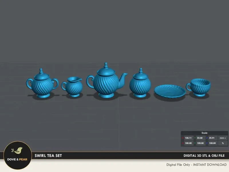 Juego de té Swirl
