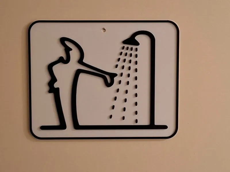 Shower sign La linea