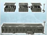 Large modern single storey brick warehouse with access ladde-2