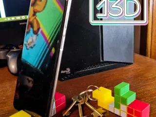 Soporte para celular y llavero, Tetris.