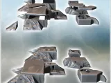 Set of five modern bunkers with anti-aircraft fortifications-2