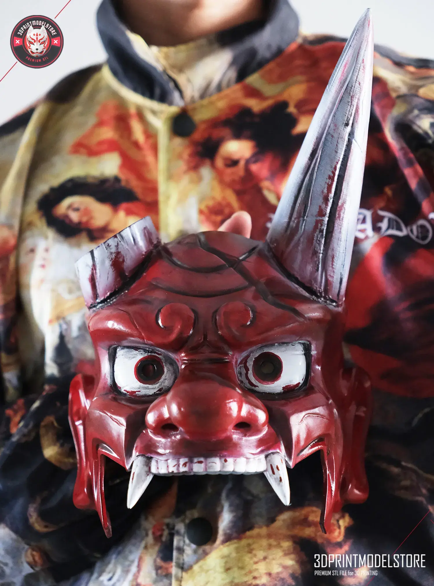Street Fighter 6 Akuma Máscara - Oni Hannya Samurai Ghost Mask