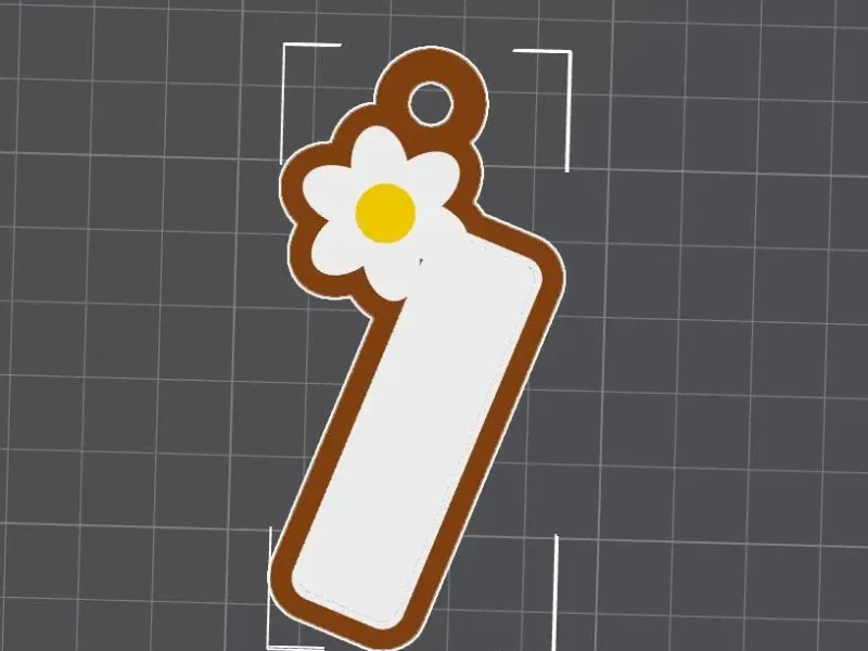 I capital letter flower keychain