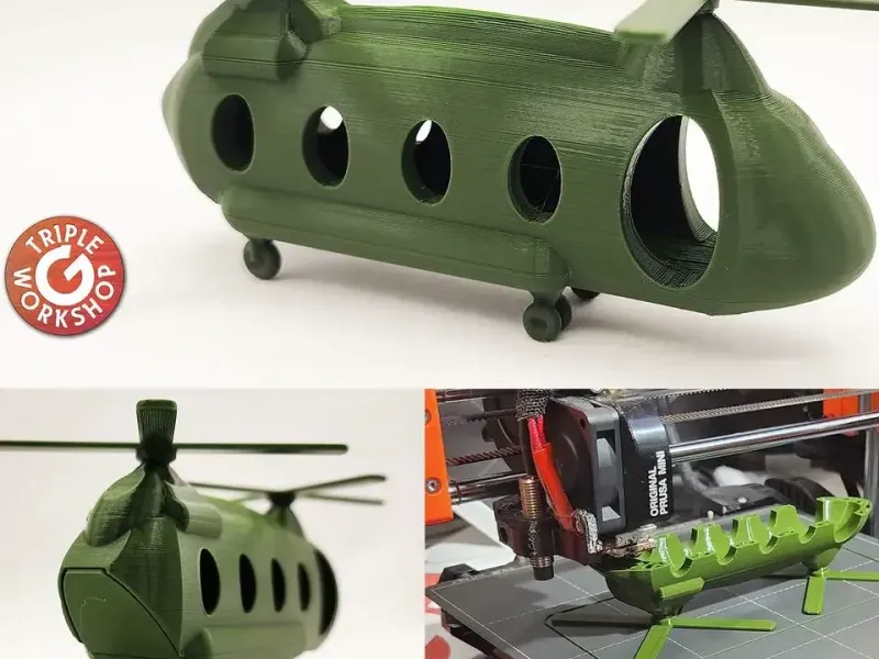 Chinook Helicopter - No Supports - Print in Place