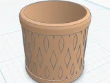 Desktop Writing Utensil Holder With Inset Pattern-3