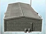 Large modern single storey brick warehouse with access ladde-3