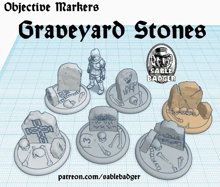 Objective Markers - Gravestones for Fantasy games
