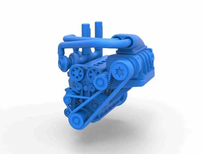 Motor Twin turbo supraalimentat cu șase cilindri în linie Scala 1:25