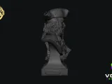 Jack Sparrow Bust STL  Pirates of the Caribbean 3D Print Scu-4
