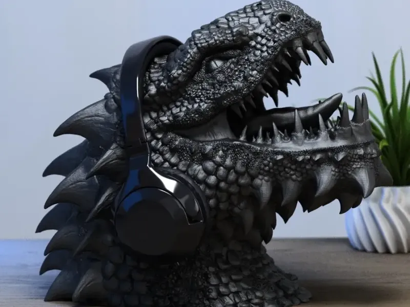 Headphones stand dragon