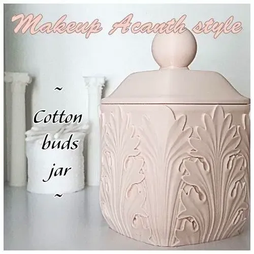 Cotton buds jar (Acanth style)