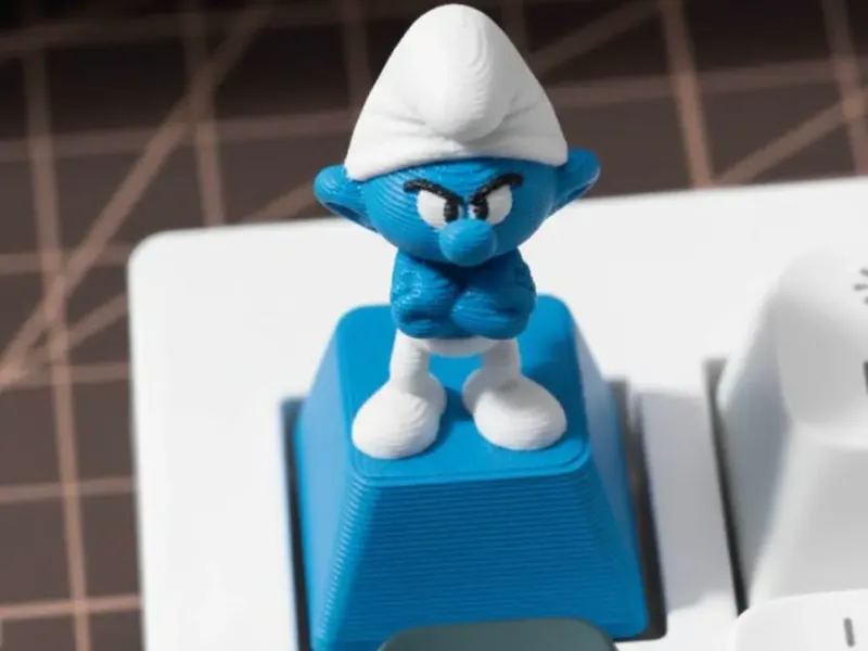 Grumpy Smurf keycap